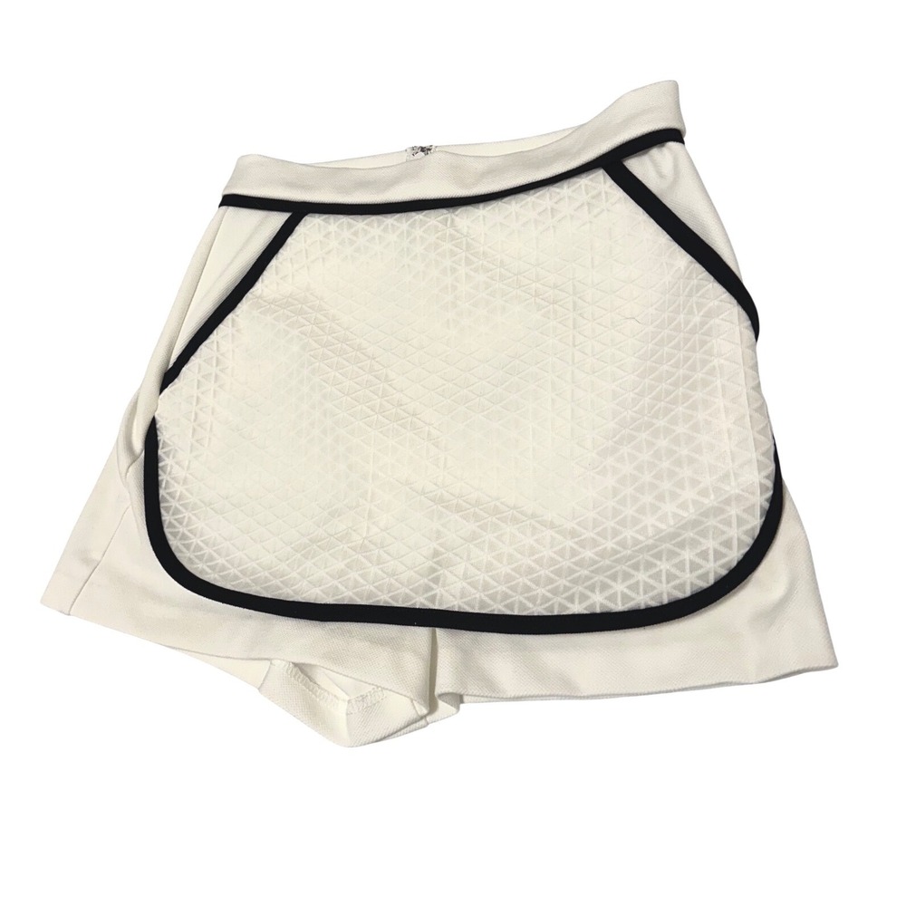 BCBGeneration White Black Trim Quilted Front Panel Skort Size 0 TZW7193706-100